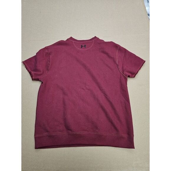 Under Armour Sweatshirt Mens Large Red Project Rock Short Sleeve - Picture 2 of 14